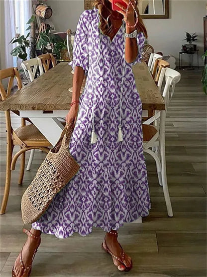 Variant image for Women's Maxi Dress Floral Print Size M Cotton Blend-9