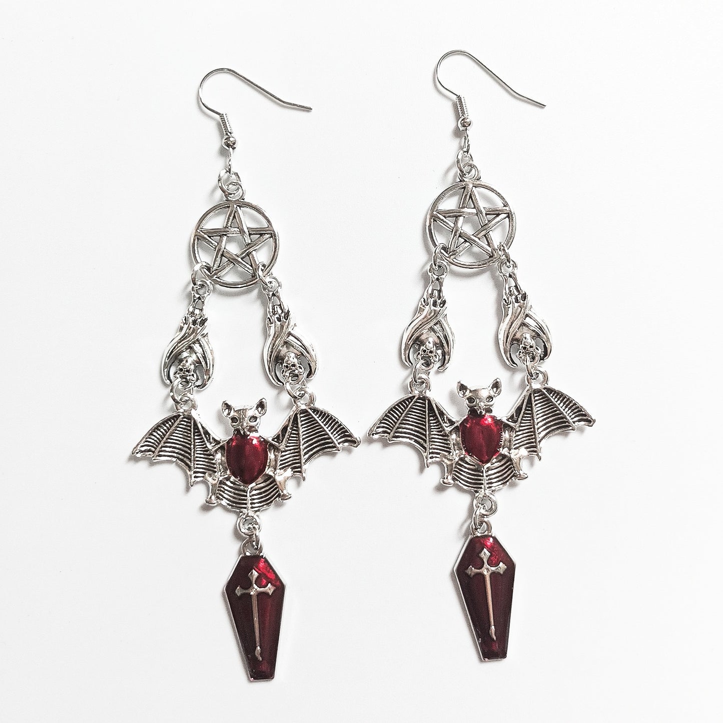 Women's Bat Earrings Black Alloy Gothic Style 4