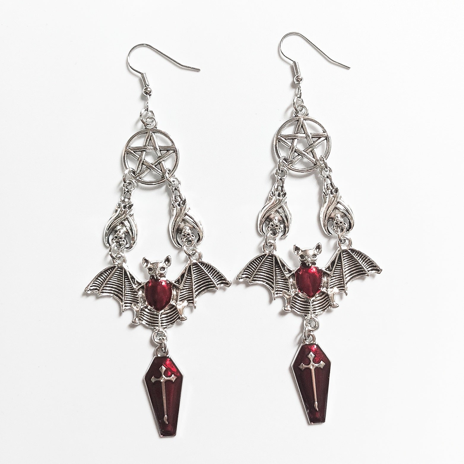 Women's Bat Earrings Black Alloy Gothic Style 6