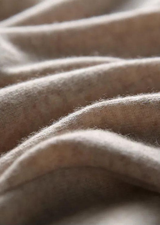 Women's Knit Sweater Khaki Patchwork Winter - 5