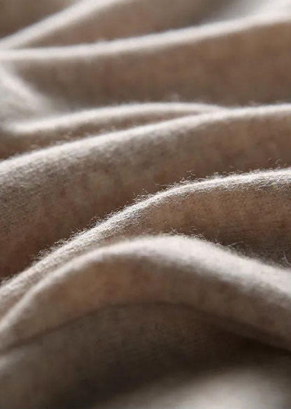 Women's Knit Sweater Khaki Patchwork Winter - 5