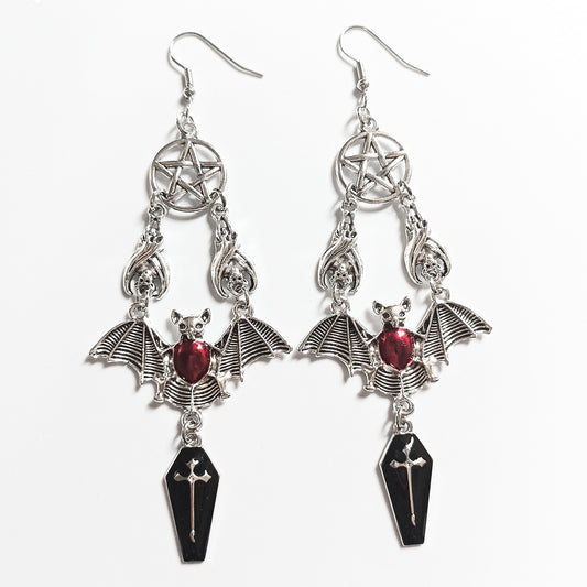Women's Bat Earrings Black Alloy Gothic Style 1