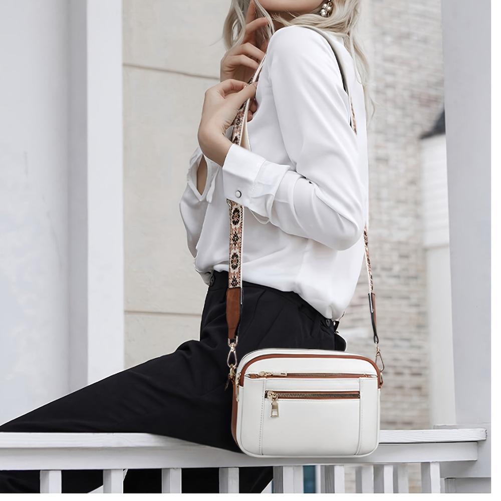 Women's Crossbody Bag Black One Size Vegan Leather-4