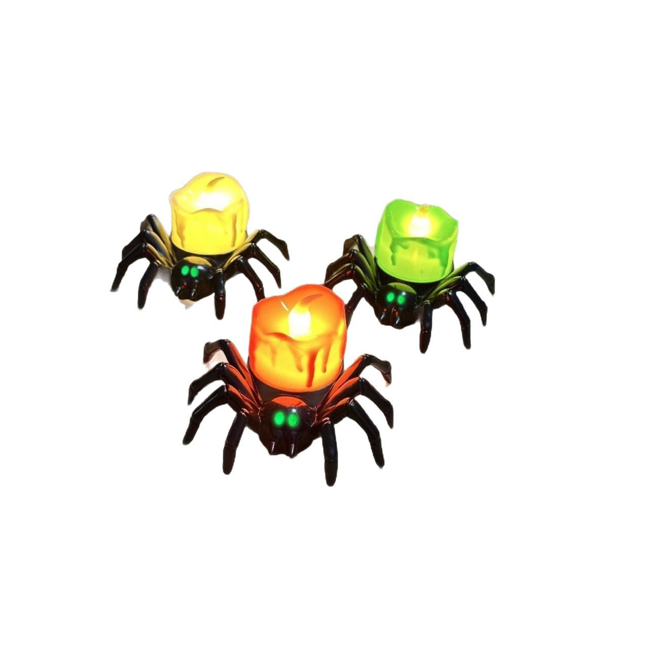 Halloween Spider Candle Lamp Orange Plastic LED 5