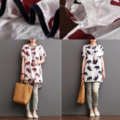 Elysian Summer Dress | Elephant Print, Linen Blend - Image 5