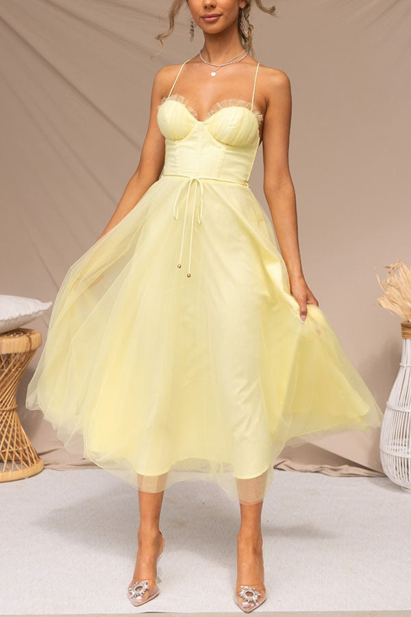 Variant image for Women's Maxi Dress White Size M Chiffon Formal-17
