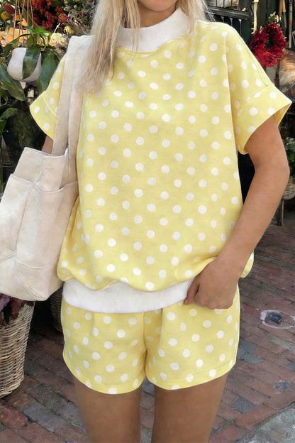 Women's Polka Dot Mock Neck Short Set - View 10 | Hensley London