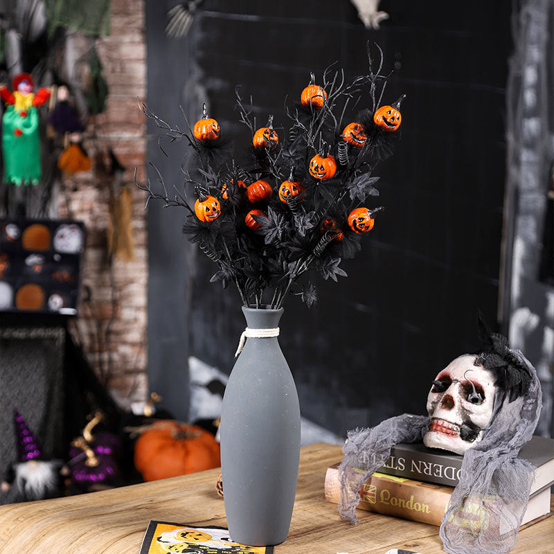 Women's Halloween Bouquet Black Plastic Pumpkin Design 2