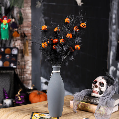 Women's Halloween Bouquet Black Plastic Pumpkin Design 2