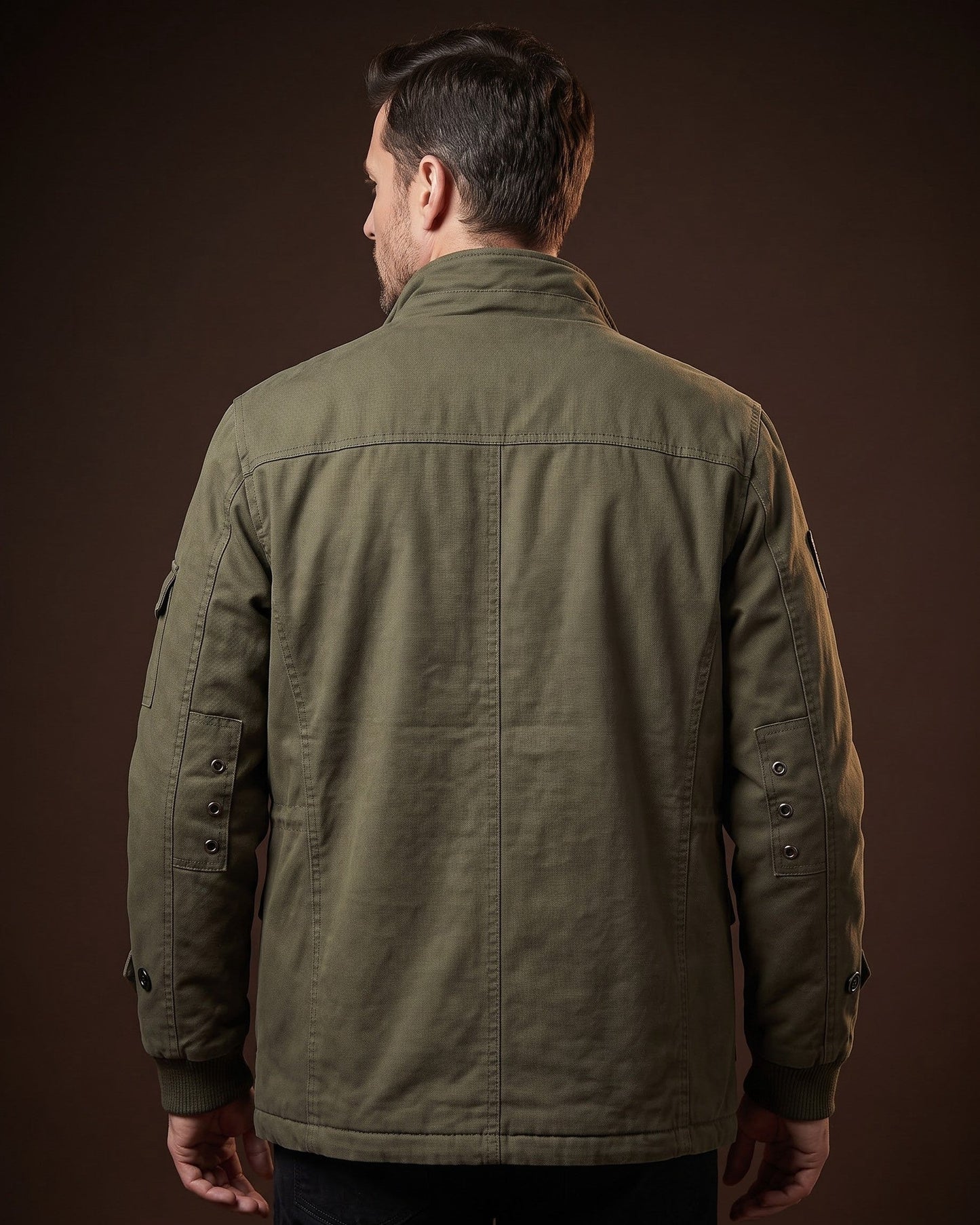 Men's Cotton Hooded Utility Jacket – additional product view | Hensley London
