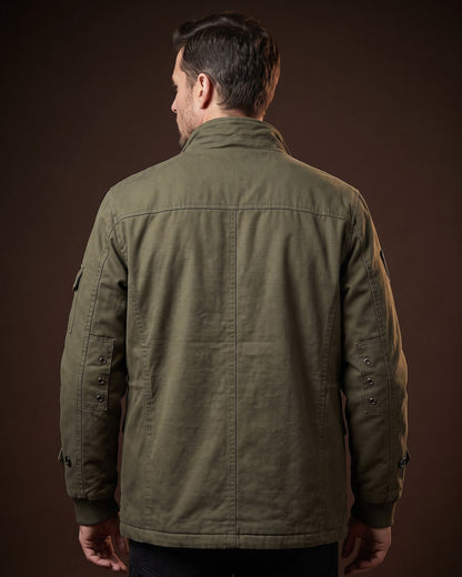 Men's Cotton Hooded Utility Jacket – additional product view | Hensley London