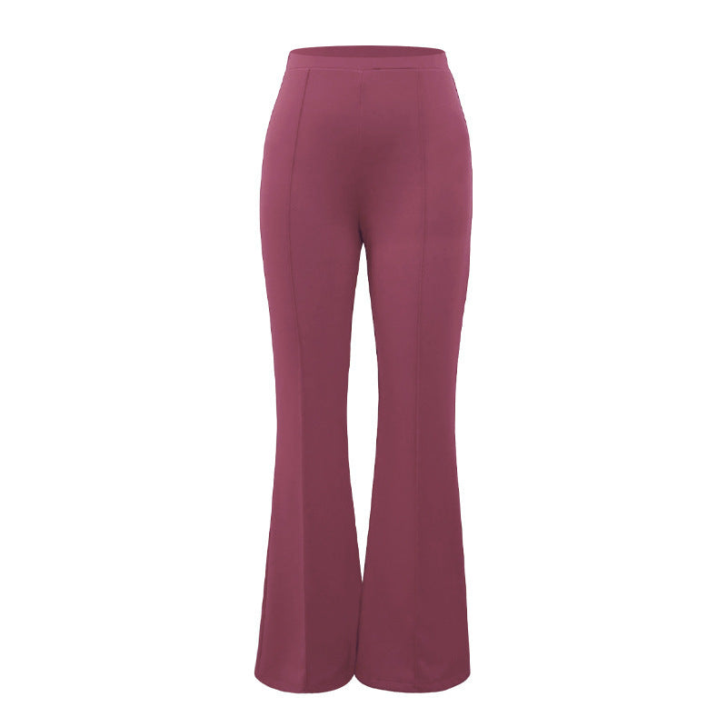 Women's Stretch High-Waist Bootcut Trousers – additional product view | Hensley London