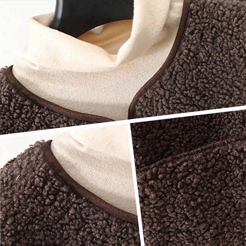 Women's Plush Button-Front Pocket Vest - additional product view | Hensley London