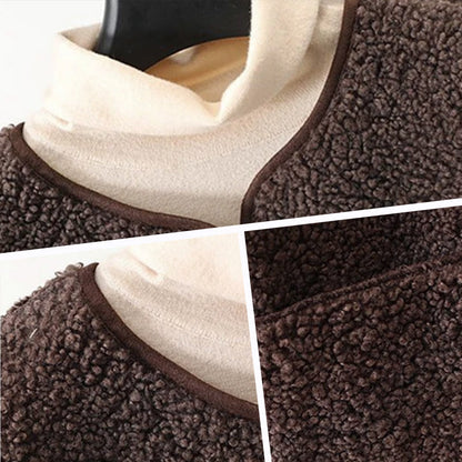 Women's Plush Button-Front Pocket Vest - additional product view | Hensley London