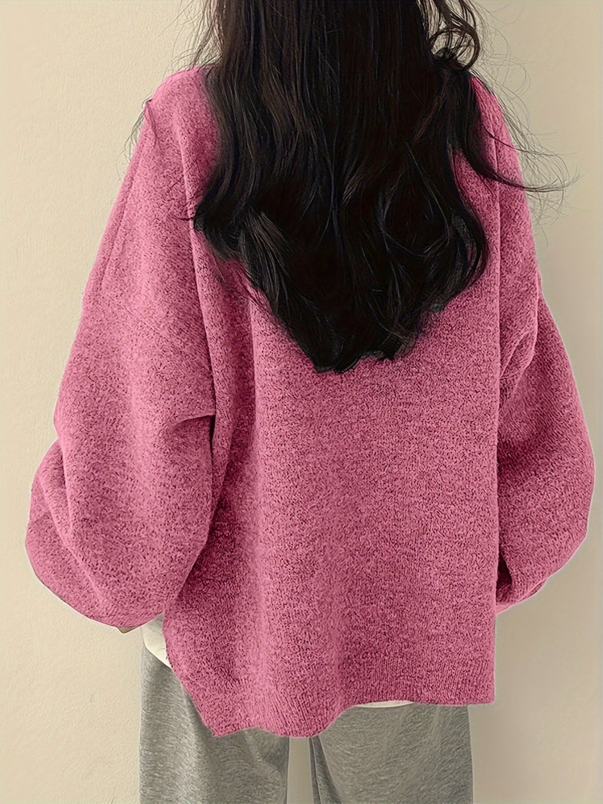 Women's Relaxed Crew Neck Long-Sleeve Sweater - additional product view | Hensley London