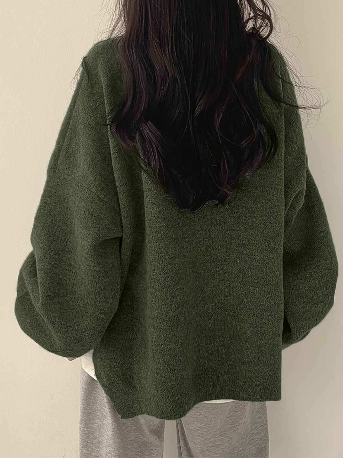 Women's Relaxed Crew Neck Long-Sleeve Sweater - additional product view | Hensley London