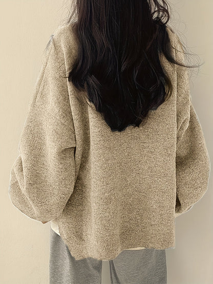 Women's Relaxed Crew Neck Long-Sleeve Sweater - additional product view | Hensley London