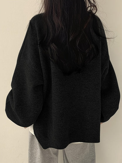 Women's Relaxed Crew Neck Long-Sleeve Sweater - additional product view | Hensley London