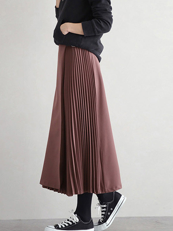 Women's Pleated A-Line Midi Skirt - additional product view | Hensley London