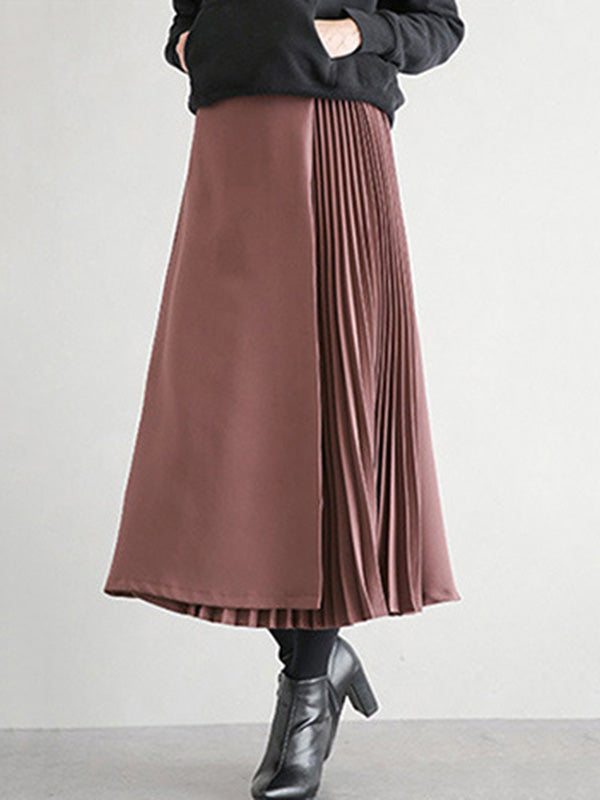 Women's Pleated A-Line Midi Skirt - additional product view | Hensley London