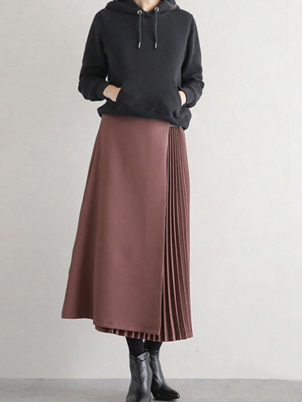 Women's Pleated A-Line Midi Skirt - additional product view | Hensley London