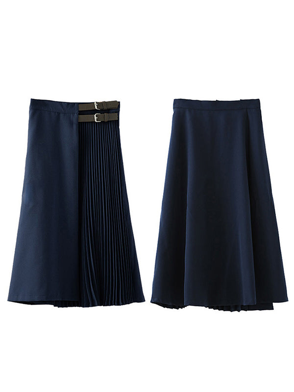 Women's Pleated A-Line Midi Skirt - additional product view | Hensley London