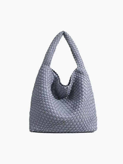 Women's Woven Faux Leather Medium Shopper Bag - additional product view | Hensley London