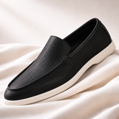 Men's Textured Slip-On Loafers – product view | Hensley London