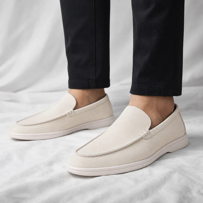 Men's Textured Slip-On Loafers – product view | Hensley London