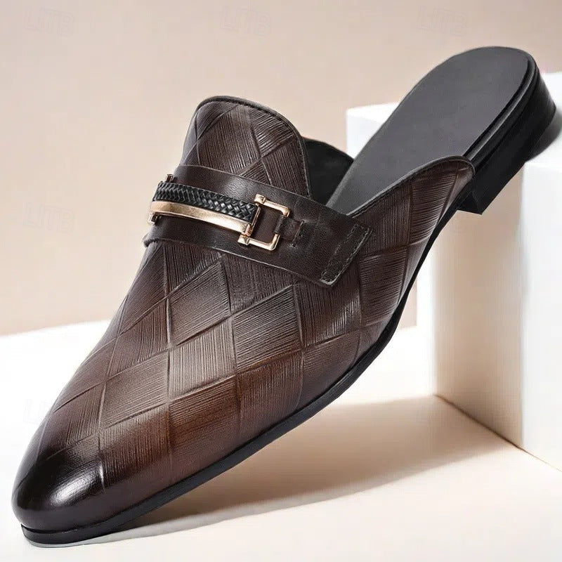Men's Quilted-Effect Hardware Mules – product view | Hensley London