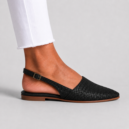 Women's Woven Loafer Flats – product view | Hensley London