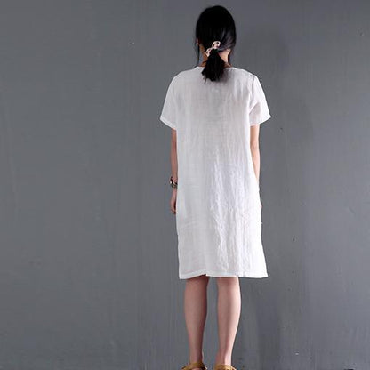 Luna Linen Sundress | Short Sleeve, Plus Size - Image 4