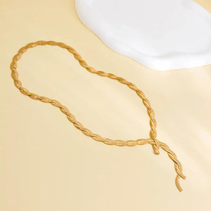 Modern Irregular Tassel Necklace for Women – Lightweight CCB and Copper Snake Chain Jewelry