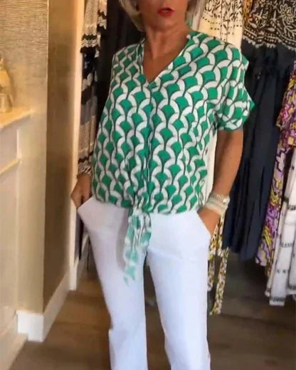 Variant image for Women's Blouse Multicolor Size M Lightweight Polyester-13