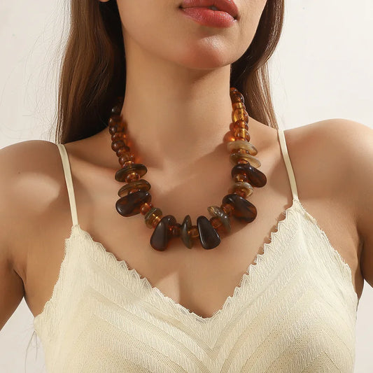 Unisex Irregular Necklace Multicolor Acrylic Geometric 1