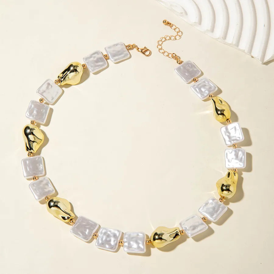 Women's Pearl Necklace and Earring Set White Imitation Pearl Geometric Design 3