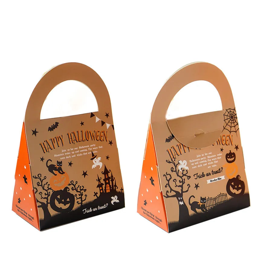 Halloween Candy Bag Handheld Paper Gift Wrapping Box Spooky Design 2