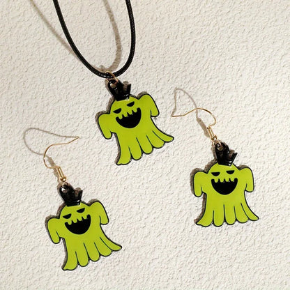 Women's Ghost Pendant Necklace and Earring Set Zinc Alloy 1