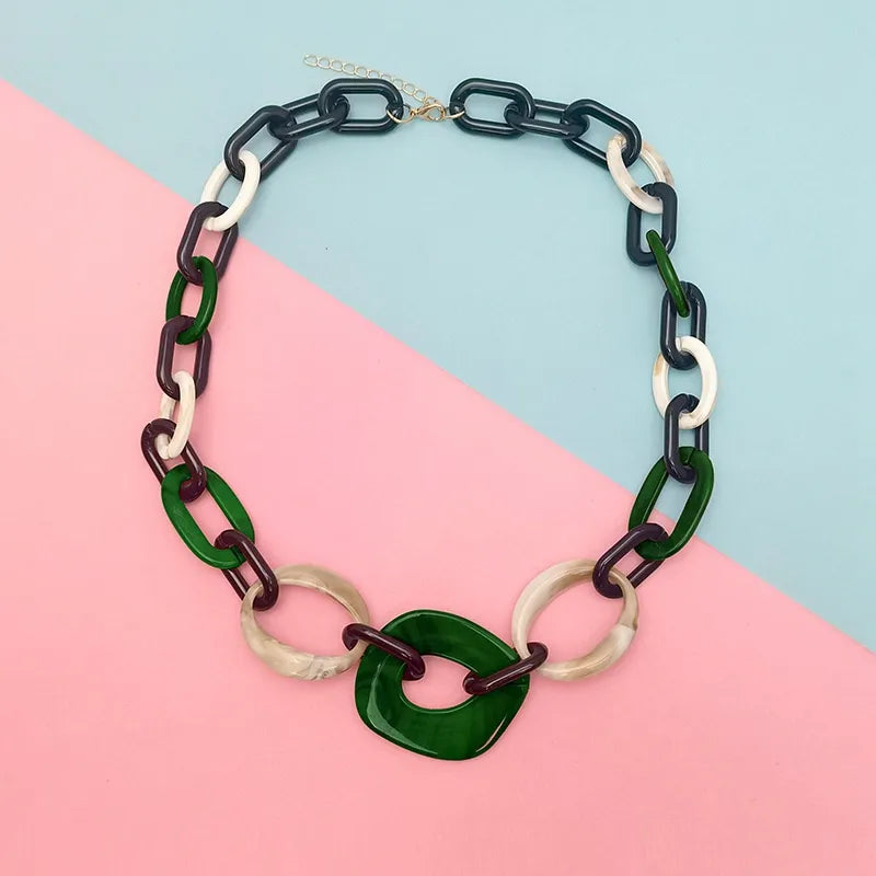 Women's Necklace Geometric Pattern Handmade Acrylic 4