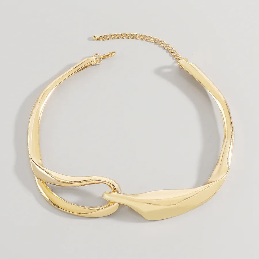 Women's Sculptural Metal Collar Choker Necklace - View 4 | Hensley London