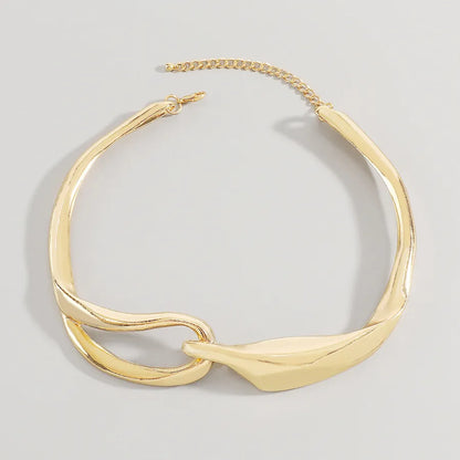 Women's Sculptural Metal Collar Choker Necklace - View 4 | Hensley London