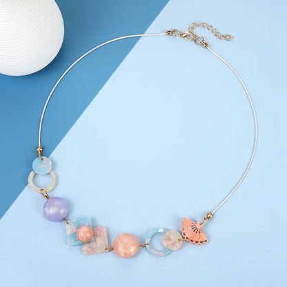 Women's Pendant Necklace Pink Acrylic Geometric Sweet Style 3