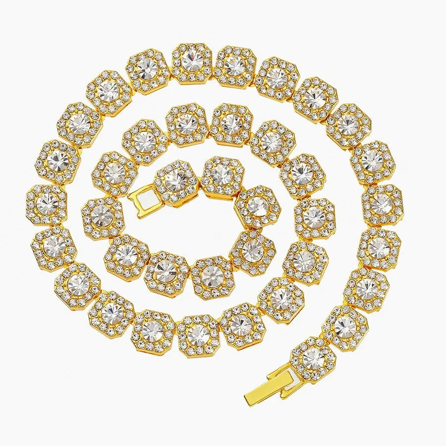 Women's Iced Out Crystal Tennis Chain Necklace - View 7 | Hensley London