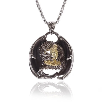 Unisex Retro Cartoon Character Necklace Silver Alloy 16