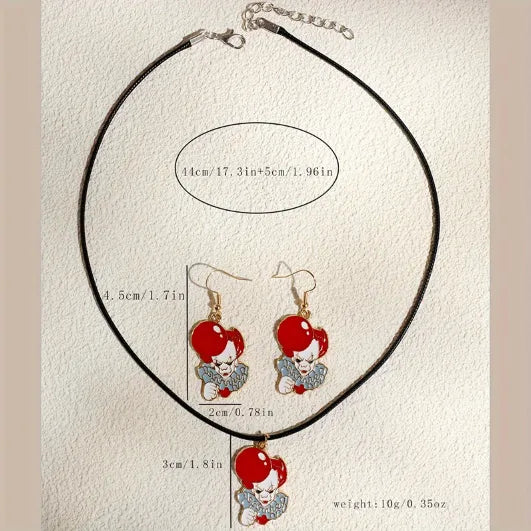 Women's Clown Jewelry Set Necklace and Earrings for Women Alloy 2