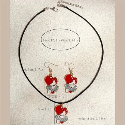 Women's Clown Jewelry Set Necklace and Earrings for Women Alloy 2