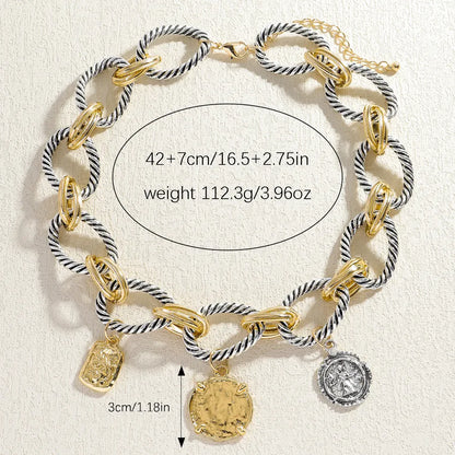 Women's Vintage Twisted Rope Charm Necklace - View 2 | Hensley London