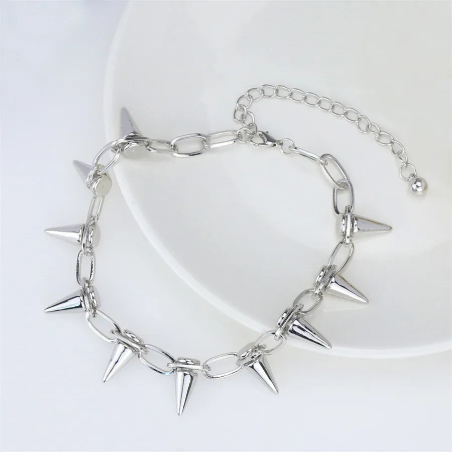 Women's Punk Spike Chain Link Choker Necklace - View 3 | Hensley London