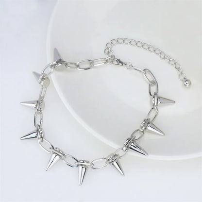 Women's Punk Spike Chain Link Choker Necklace - View 3 | Hensley London