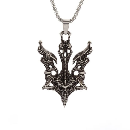 Unisex Retro Cartoon Character Necklace Silver Alloy 9